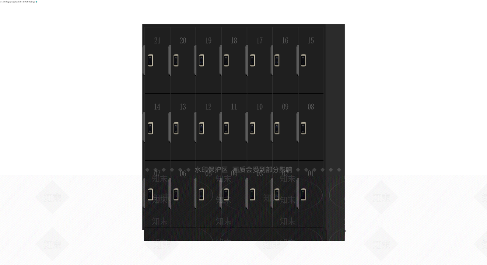 黑色电子储物柜组3D模型下载【ID:1230772488】