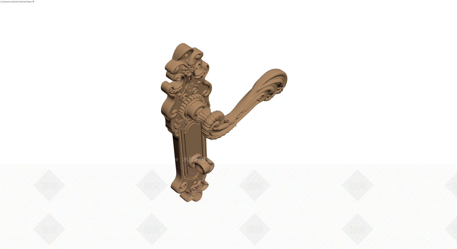 欧式复古雕花门把手3D模型下载【ID:1230429478】