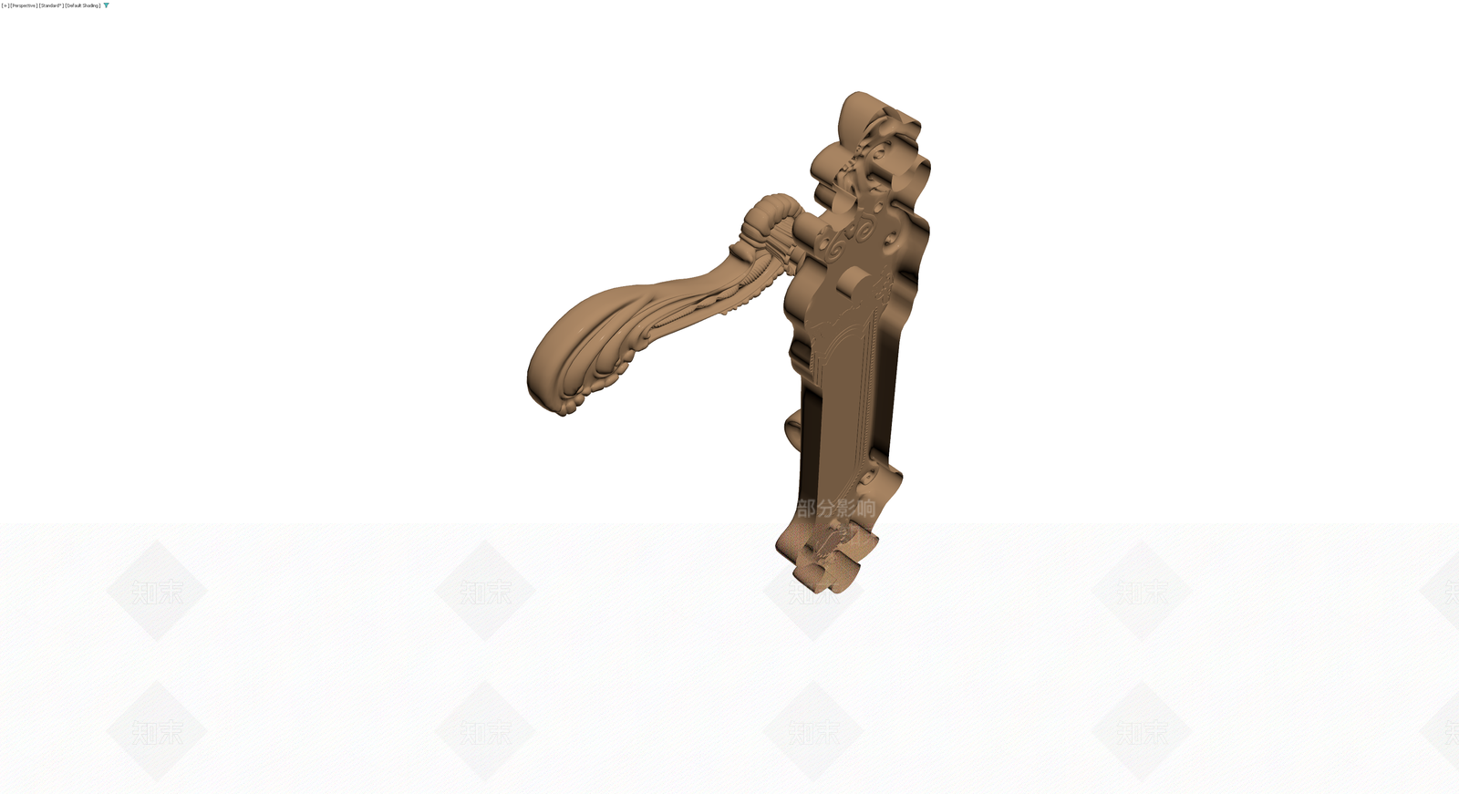 欧式复古雕花门把手3D模型下载【ID:1230429478】