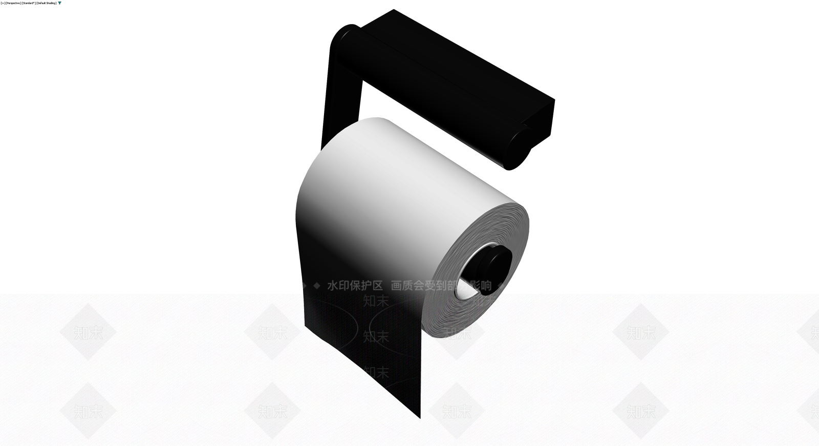 现代黑色卷纸架3D模型下载【ID:1230331681】