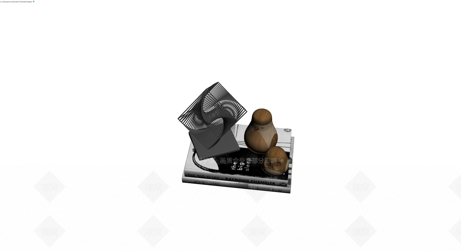 书籍与装饰摆件组合3D模型下载【ID:1229852684】
