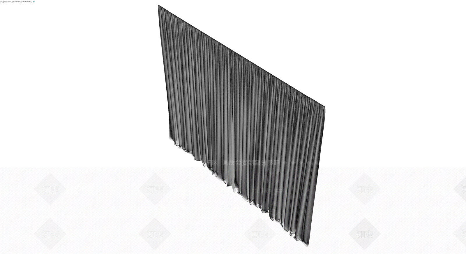 灰色褶皱布艺窗帘3D模型下载【ID:1230185381】