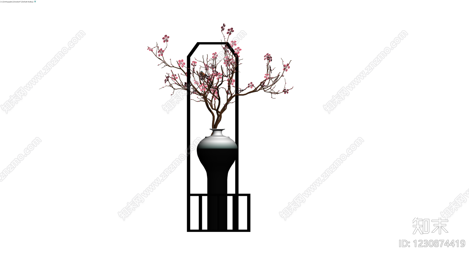 梅花盆栽摆件3D模型下载【ID:1230874419】