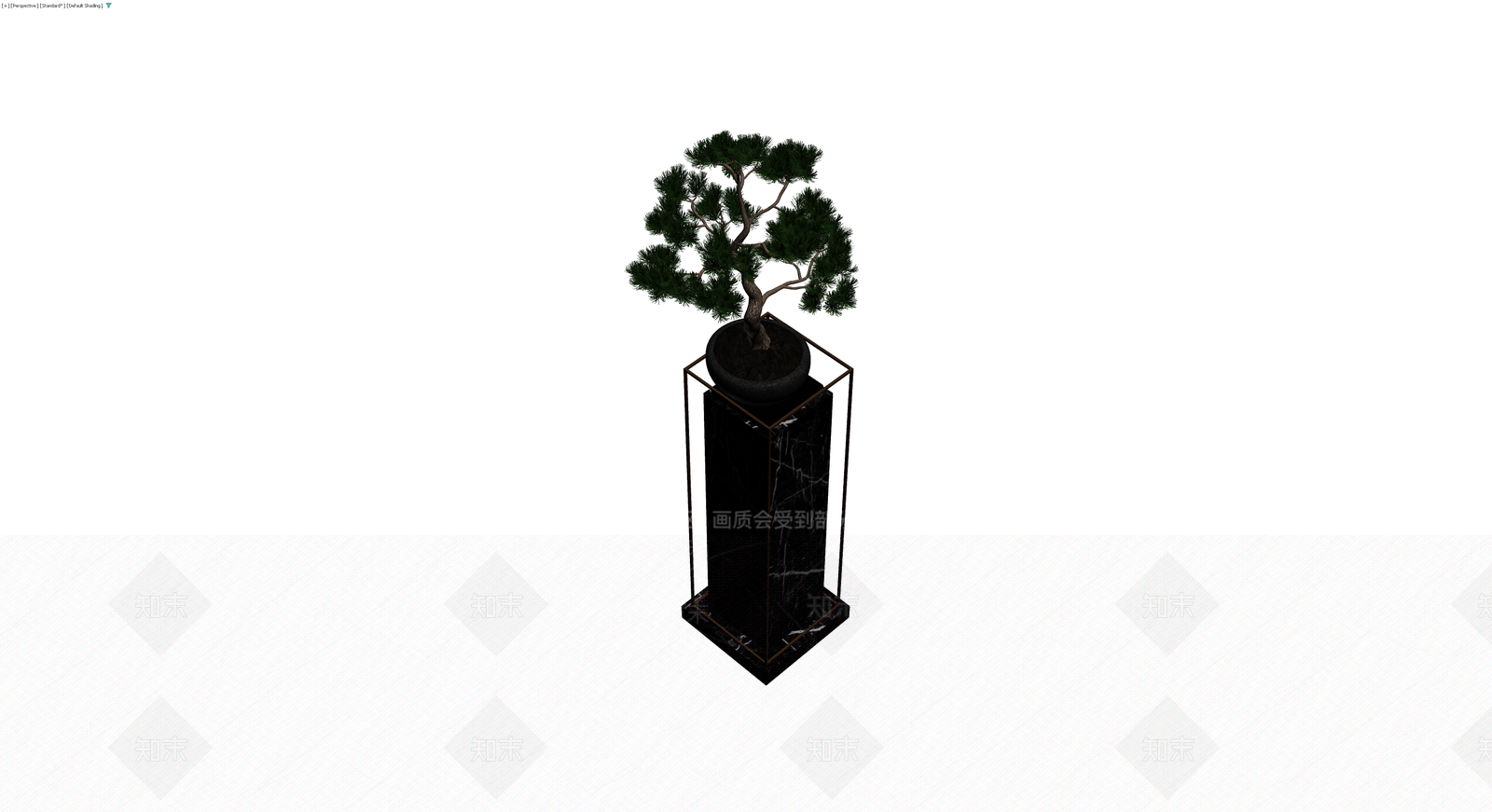 黑大理石盆景架3D模型下载【ID:1229631680】