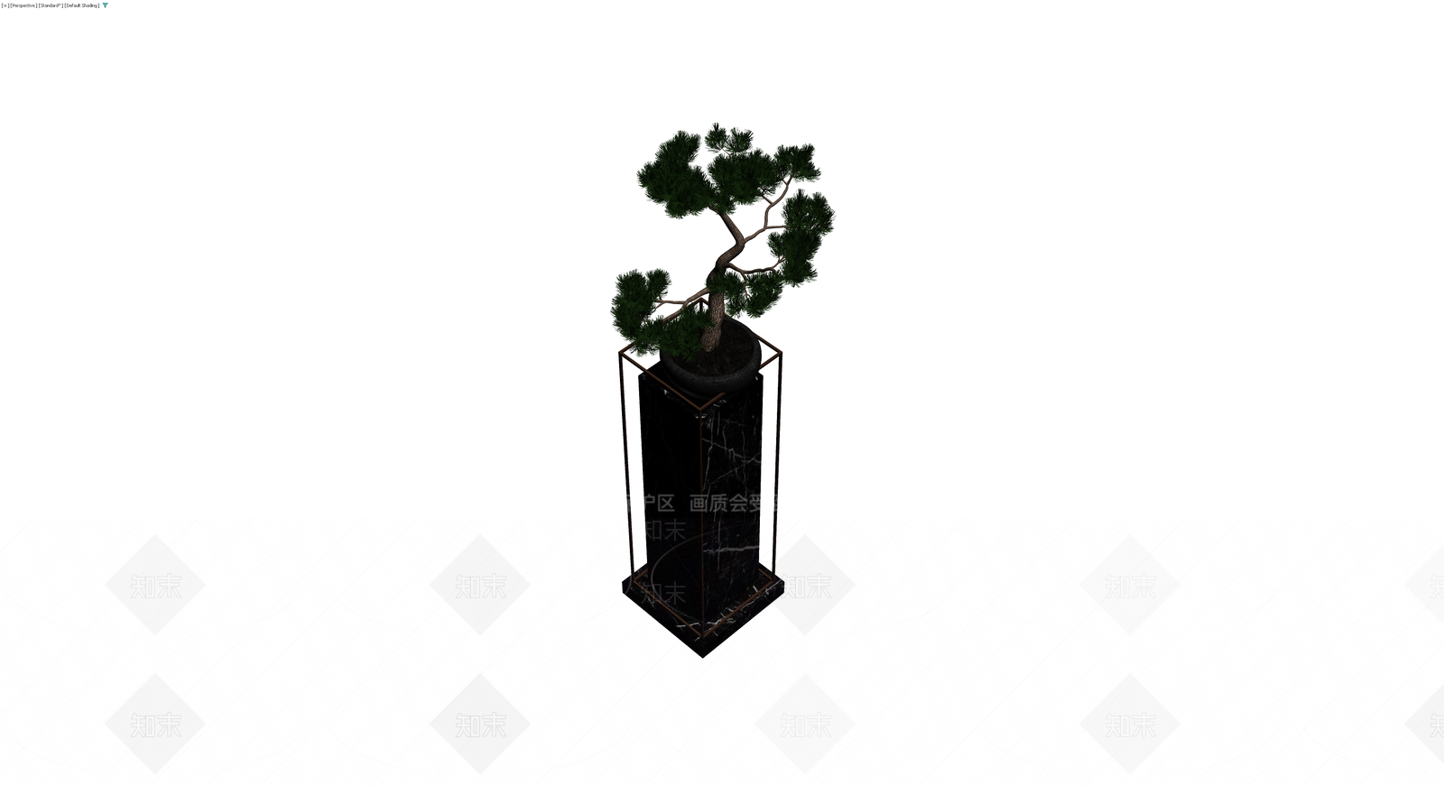 黑大理石盆景架3D模型下载【ID:1229631680】
