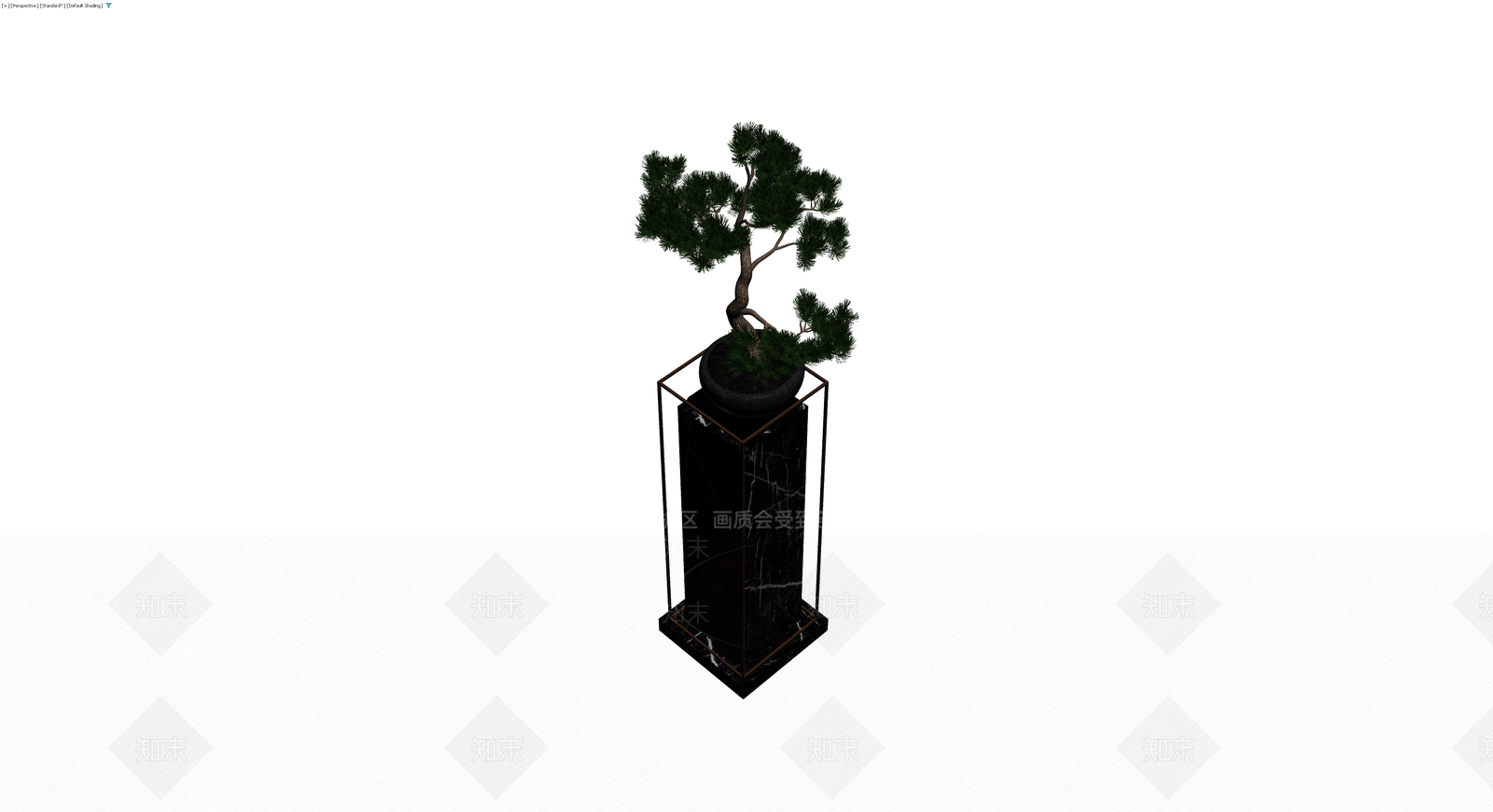 黑大理石盆景架3D模型下载【ID:1229631680】