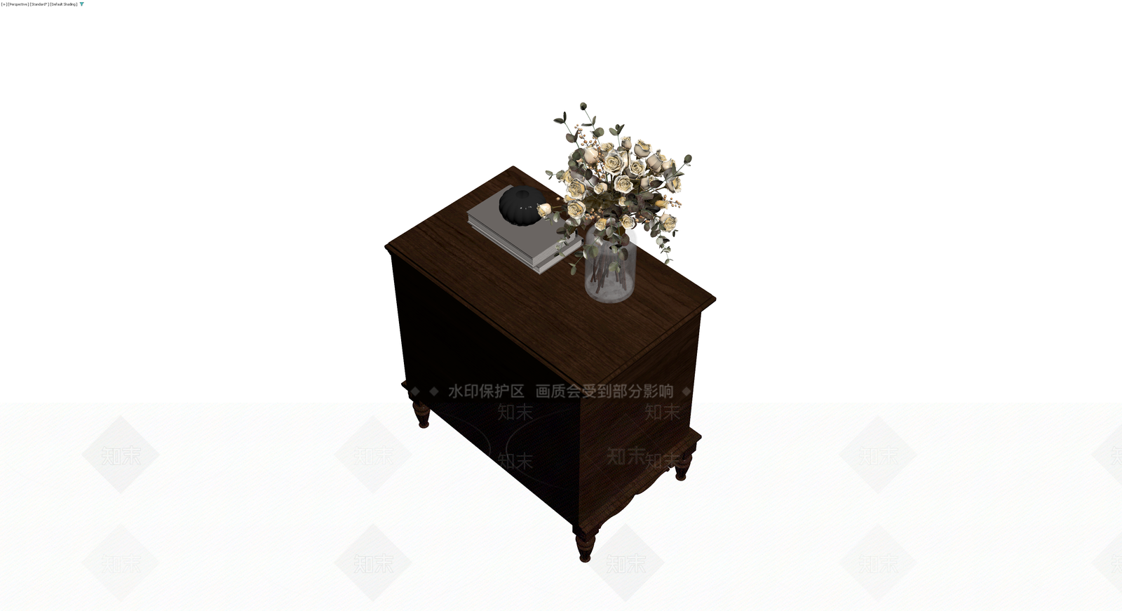 深色木质床头柜组合3D模型下载【ID:1229872983】