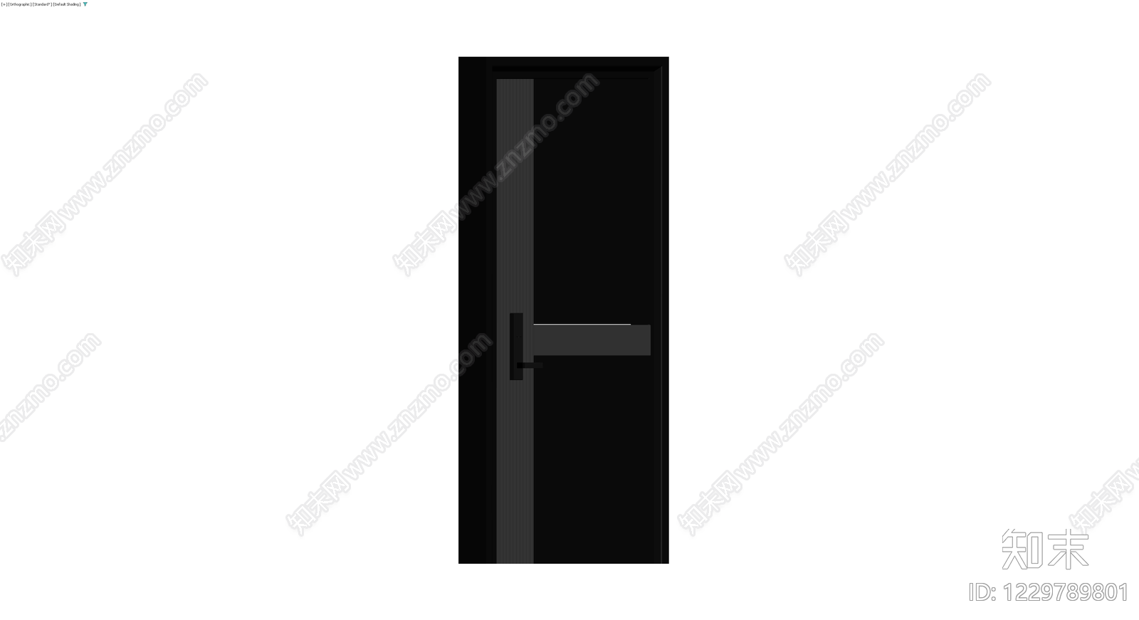 黑色现代室内门3D模型下载【ID:1229789801】