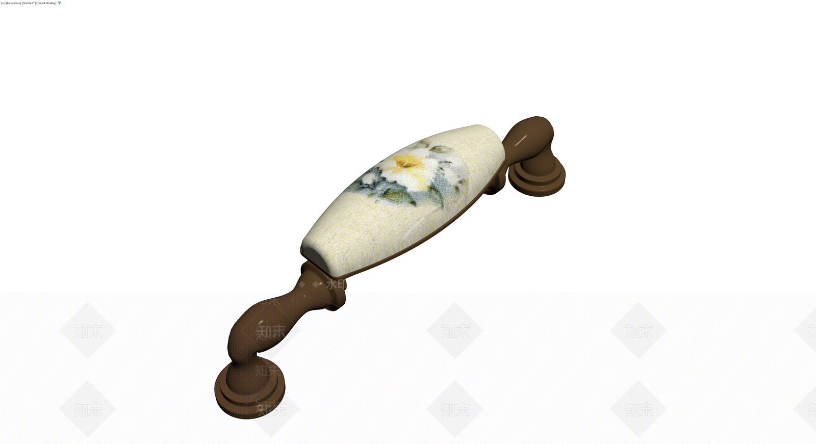 复古花卉陶瓷拉手3D模型下载【ID:1229948512】