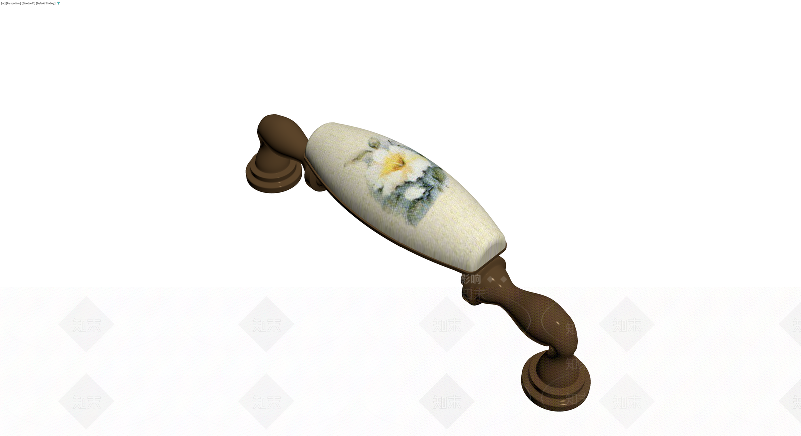复古花卉陶瓷拉手3D模型下载【ID:1229948512】