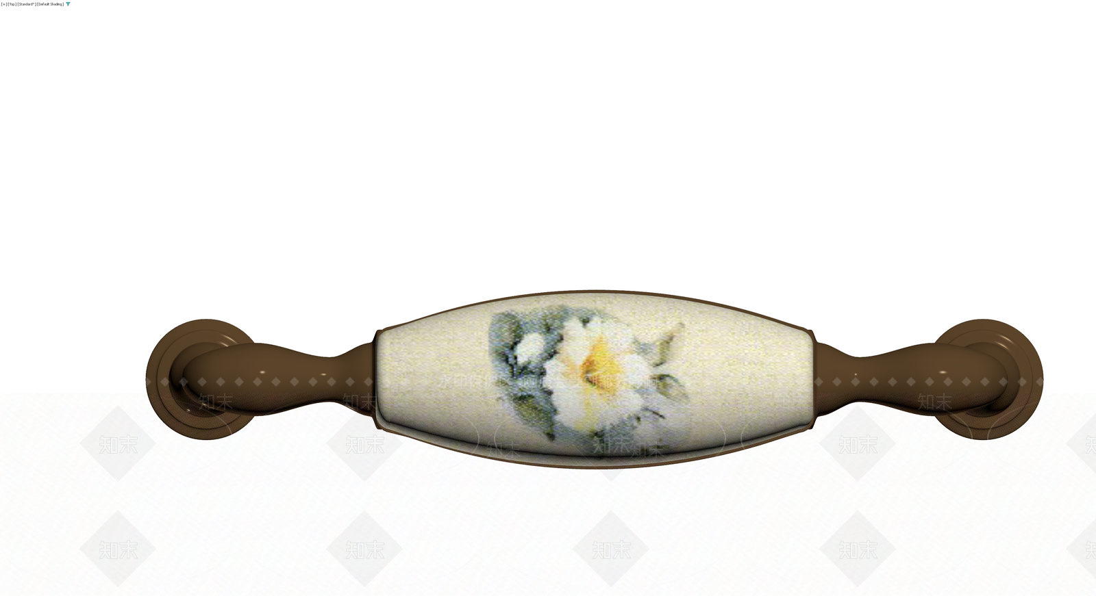 复古花卉陶瓷拉手3D模型下载【ID:1229948512】