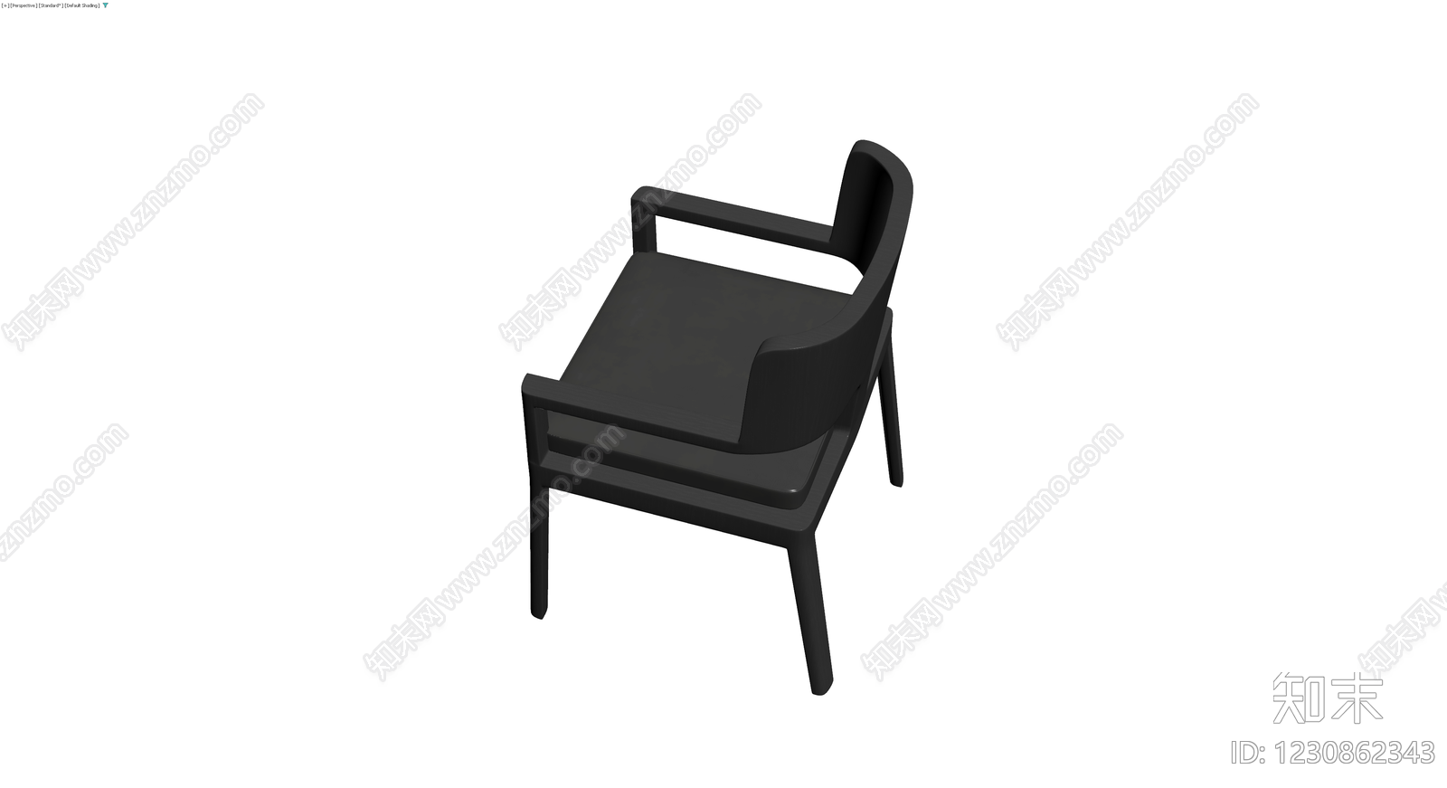 黑色扶手椅3D模型下载【ID:1230862343】
