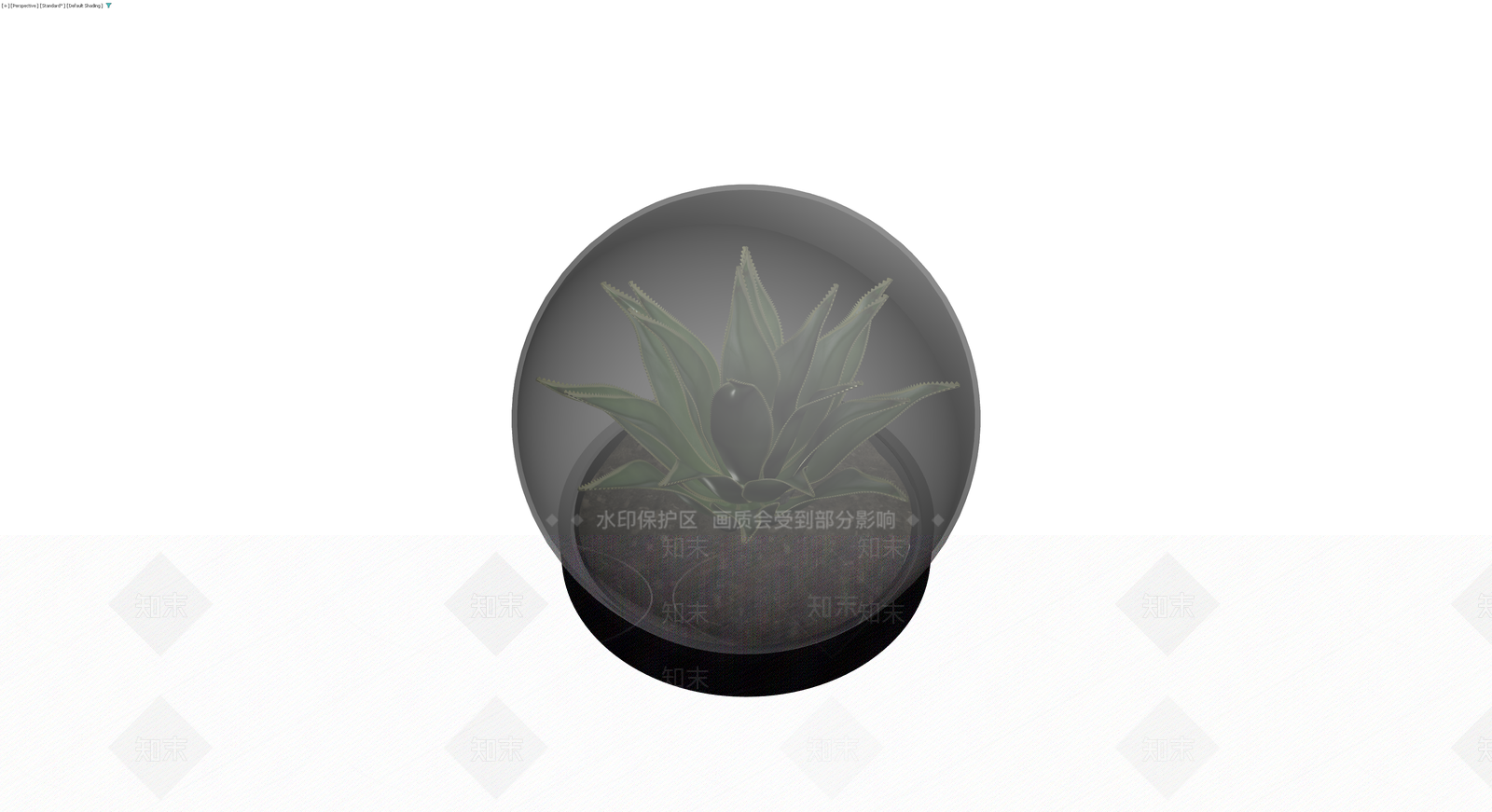 玻璃罩内多肉盆栽3D模型下载【ID:1230582606】