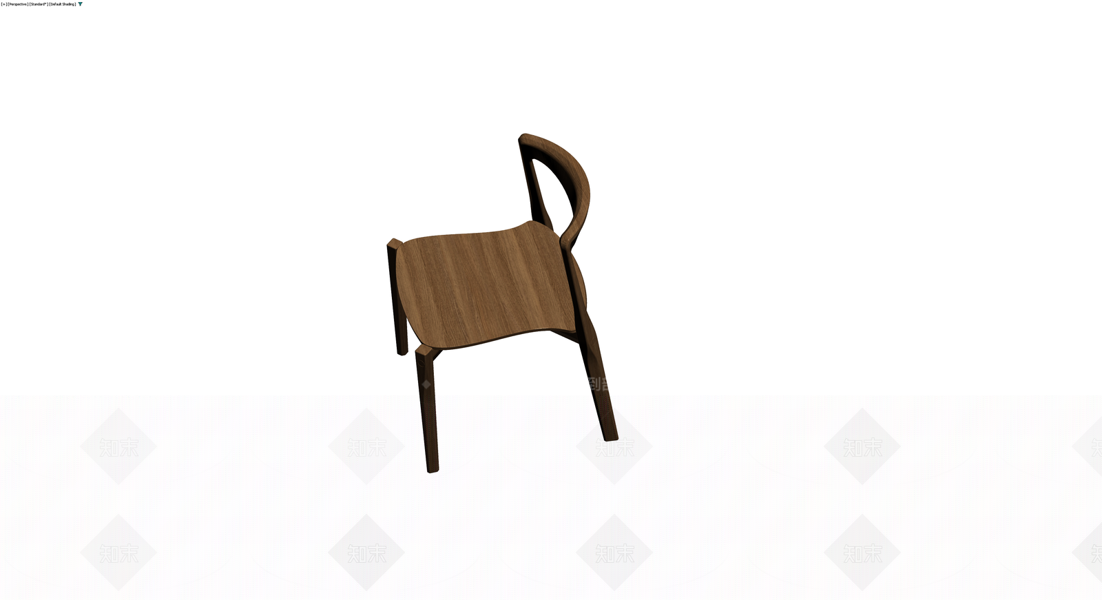 深色木质靠背椅3D模型下载【ID:1230370184】