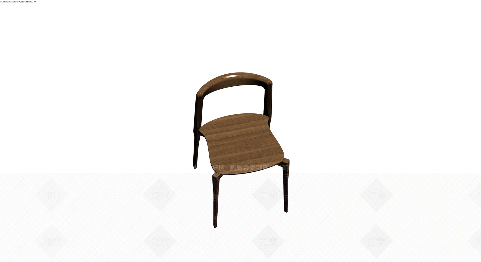 深色木质靠背椅3D模型下载【ID:1230370184】