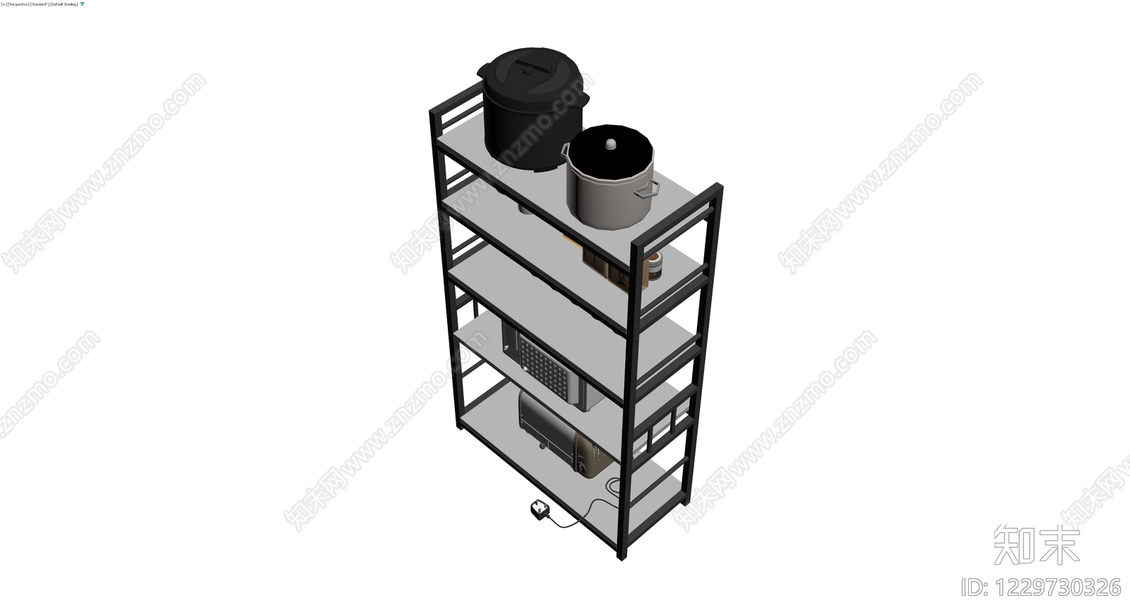 厨房置物架及厨具组合3D模型下载【ID:1229730326】