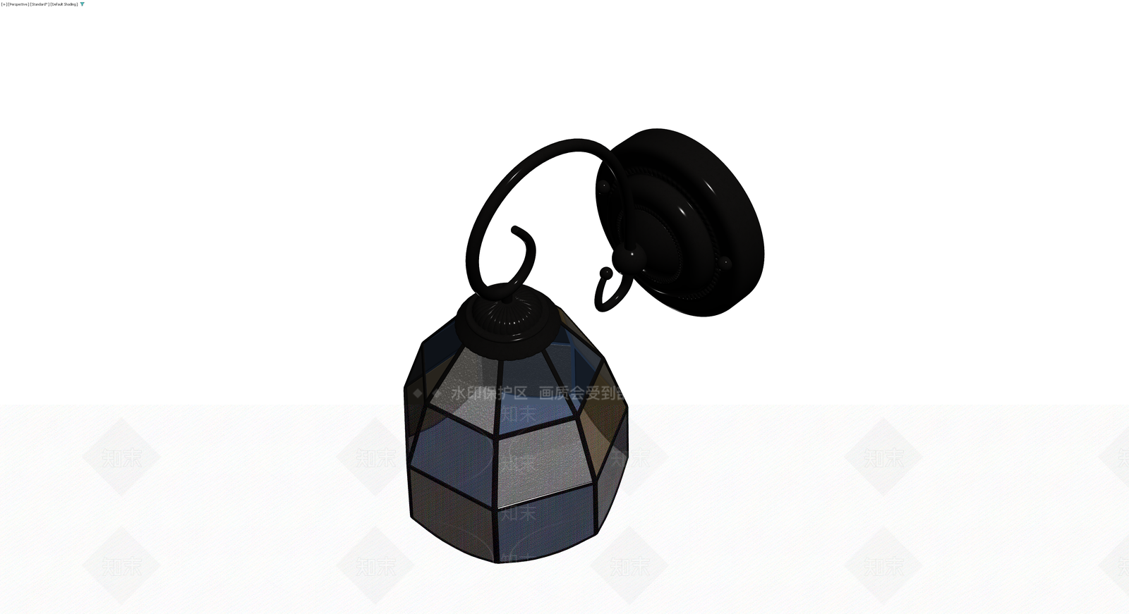 复古彩绘玻璃壁灯3D模型下载【ID:1230673328】