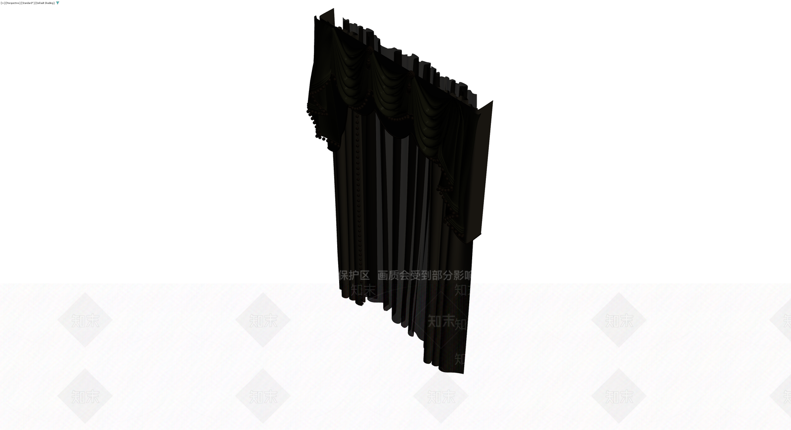 欧式垂幔窗帘组合3D模型下载【ID:1230634045】