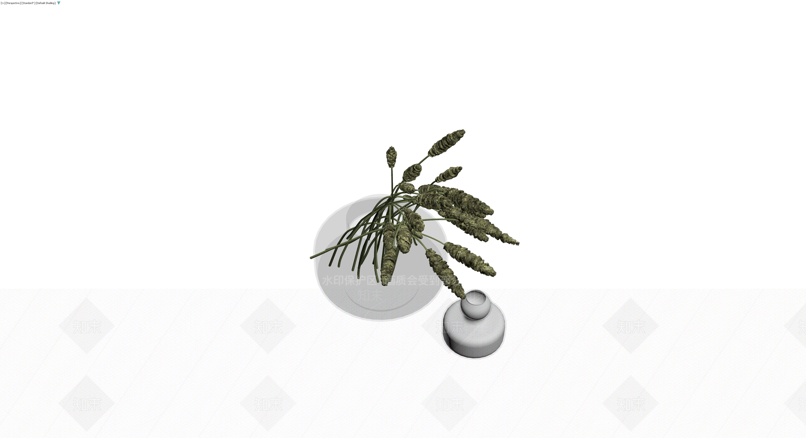 干花植物与花瓶组合3D模型下载【ID:1229635892】