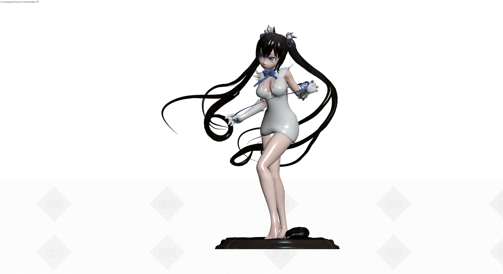 黑白发色女性角色手办3D模型下载【ID:1229645207】