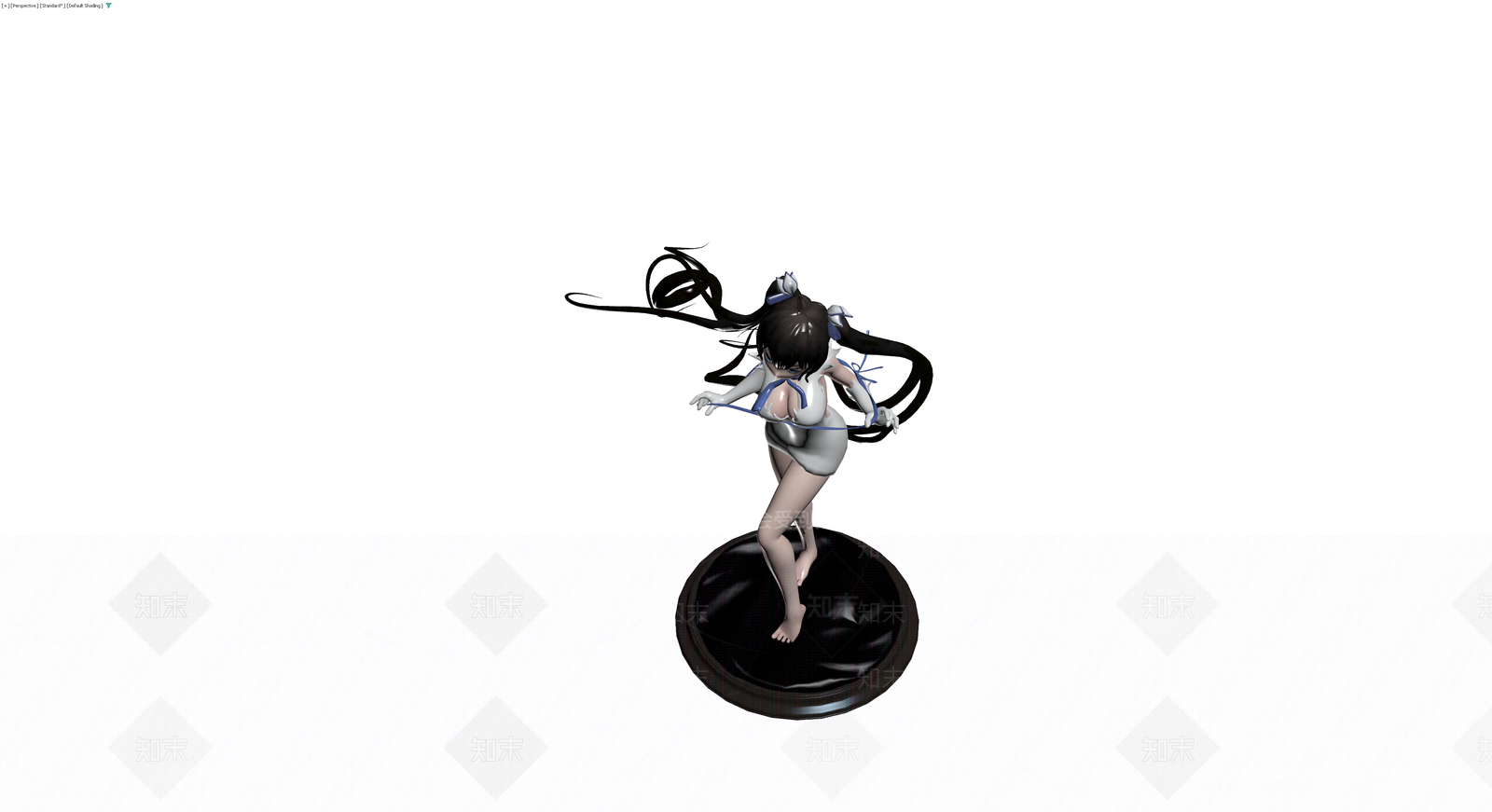 黑白发色女性角色手办3D模型下载【ID:1229645207】