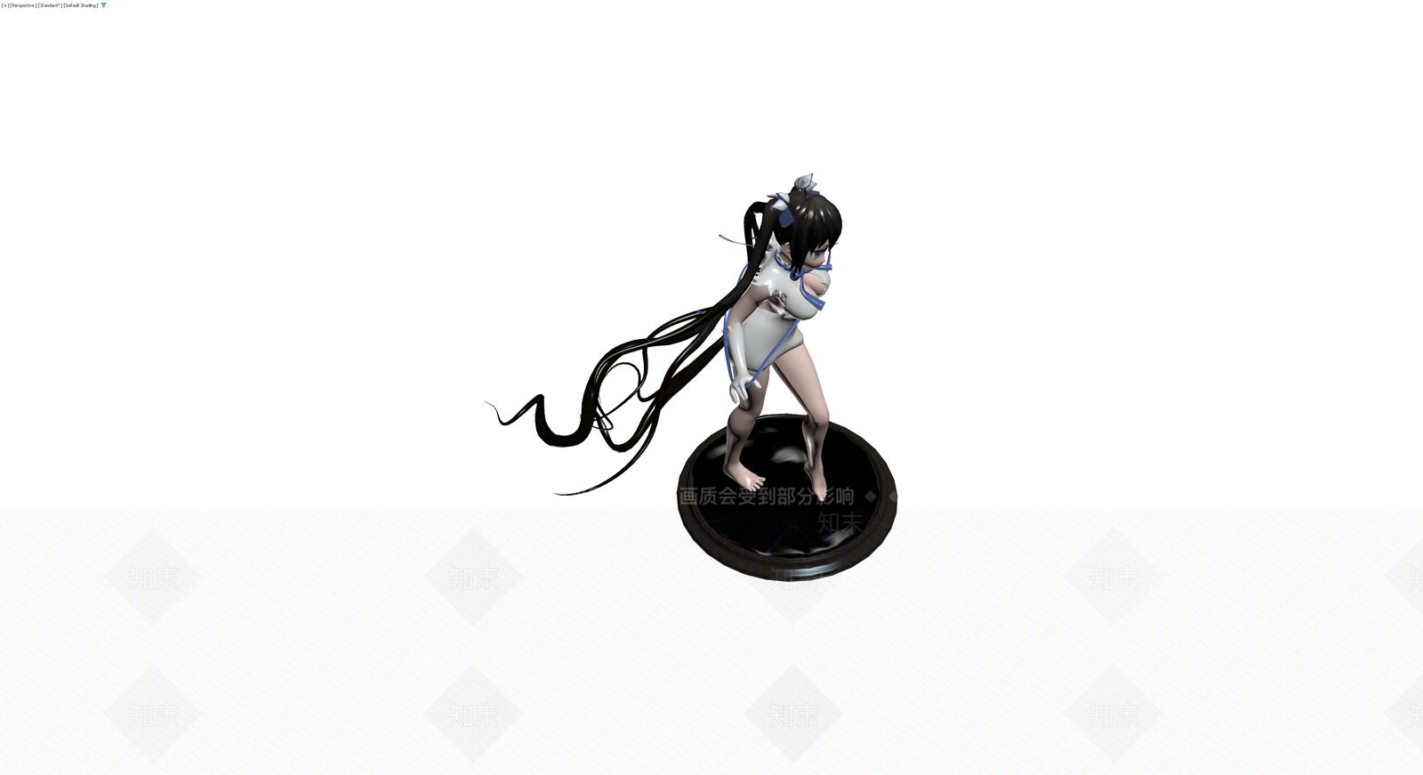 黑白发色女性角色手办3D模型下载【ID:1229645207】