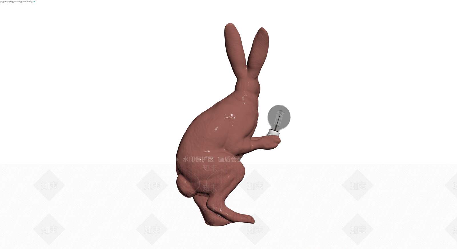 手持灯泡的兔子雕塑3D模型下载【ID:1229982433】