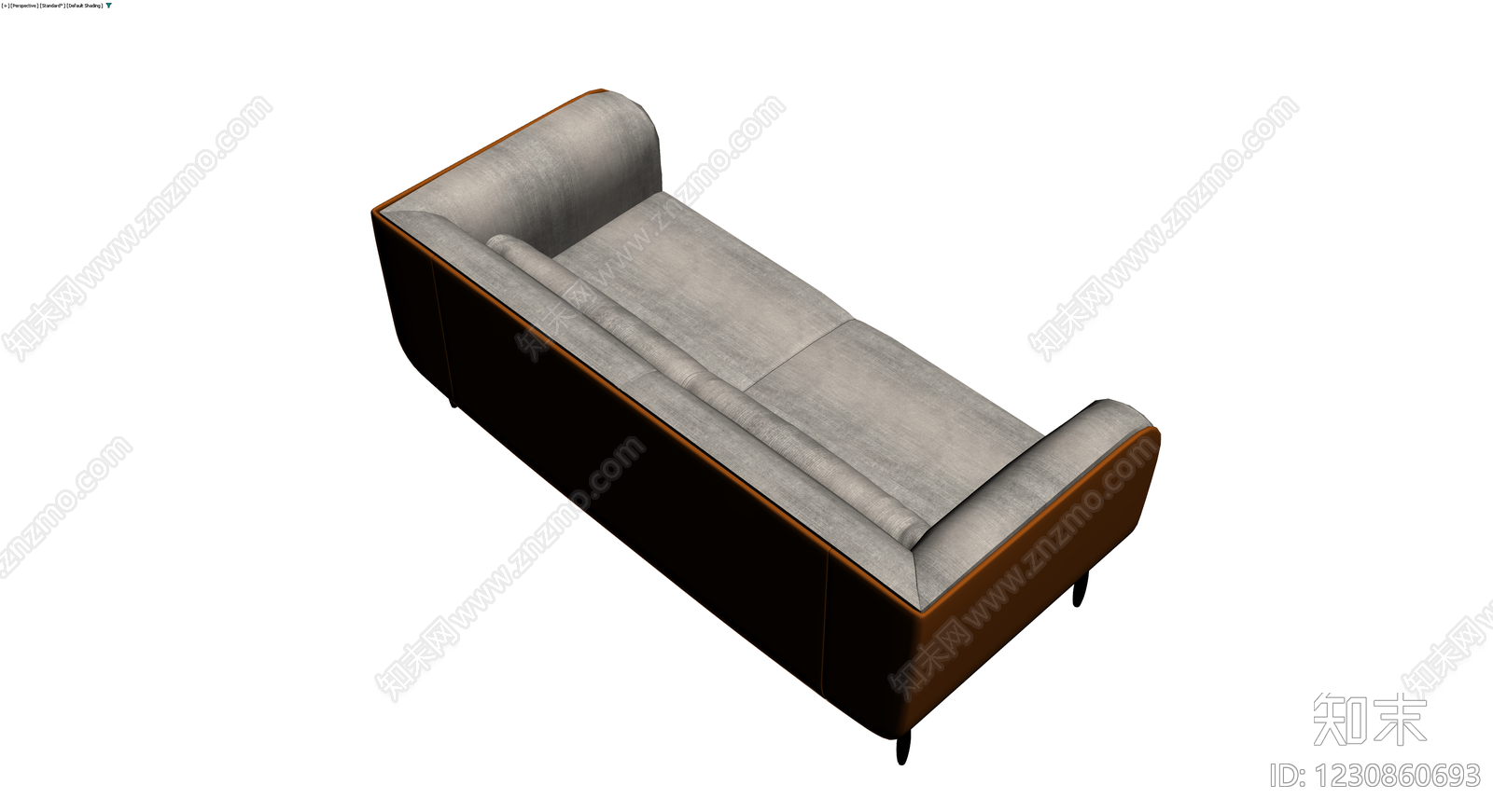 现代灰棕配色沙发3D模型下载【ID:1230860693】