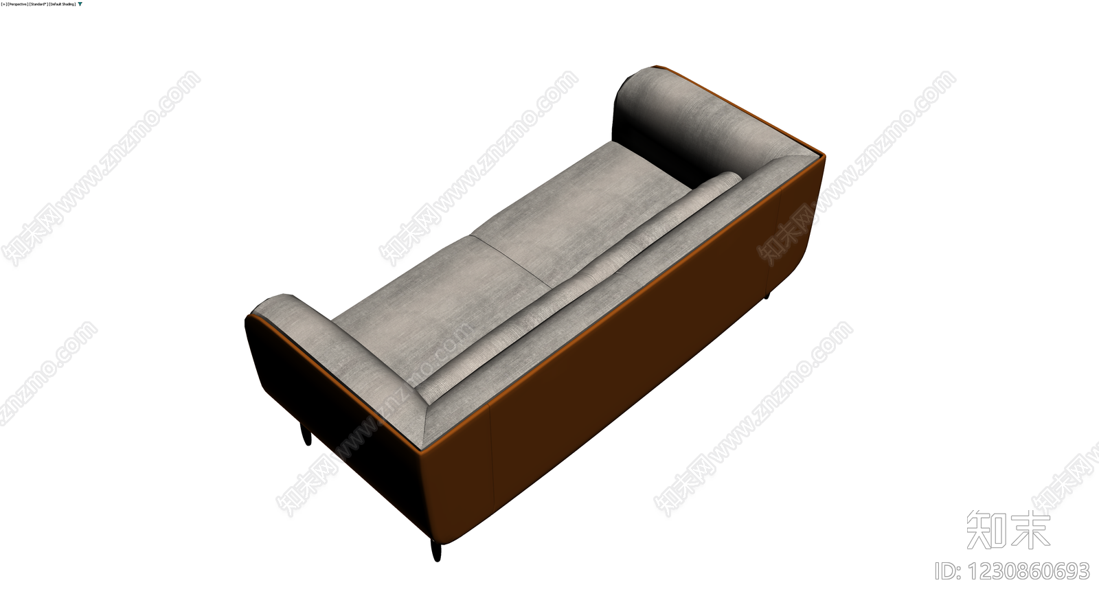 现代灰棕配色沙发3D模型下载【ID:1230860693】