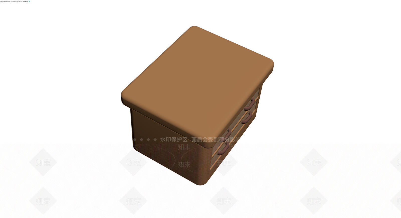 棕色双抽屉床头柜3D模型下载【ID:1230754280】