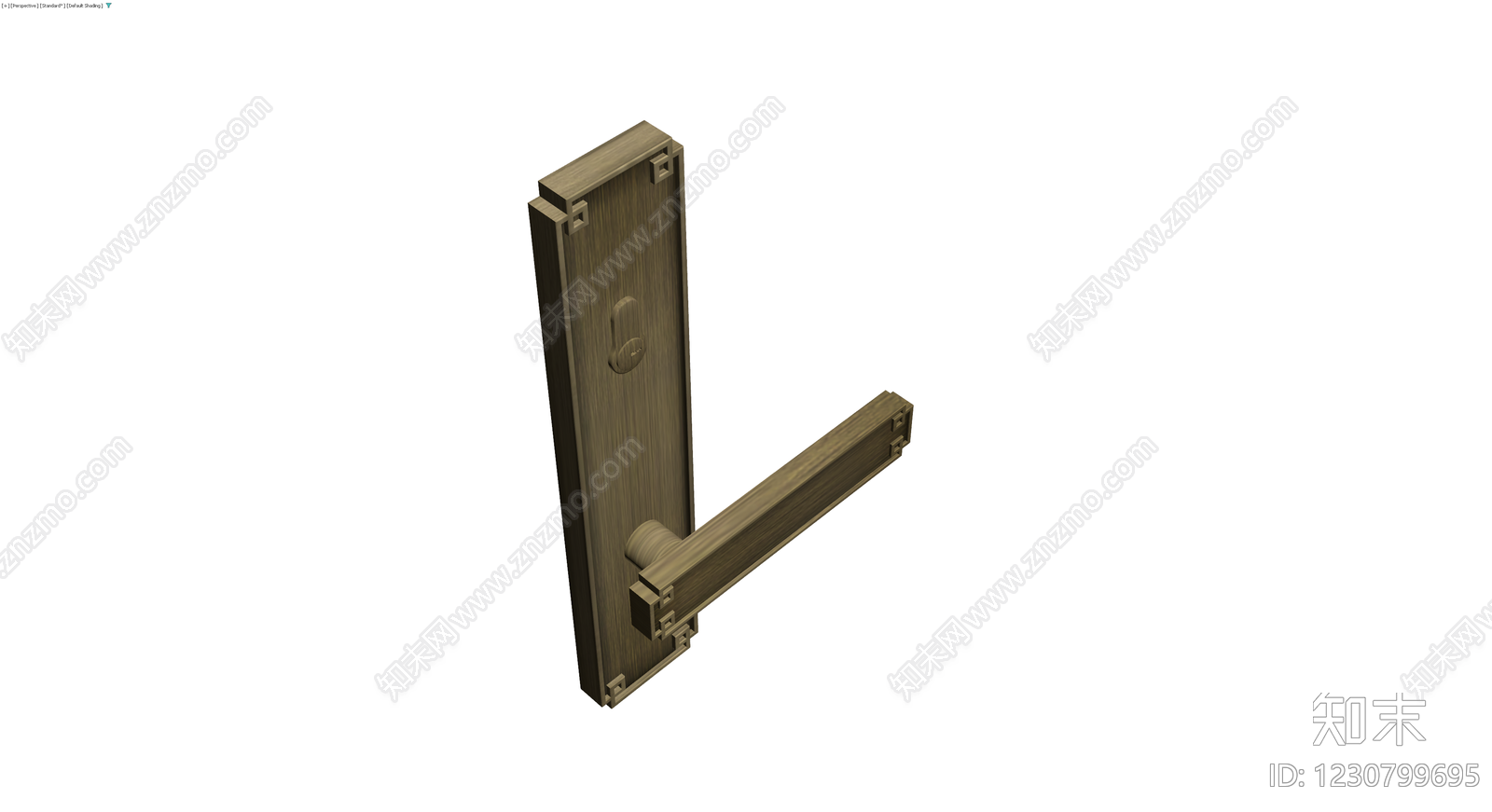 中式木纹门把手3D模型下载【ID:1230799695】