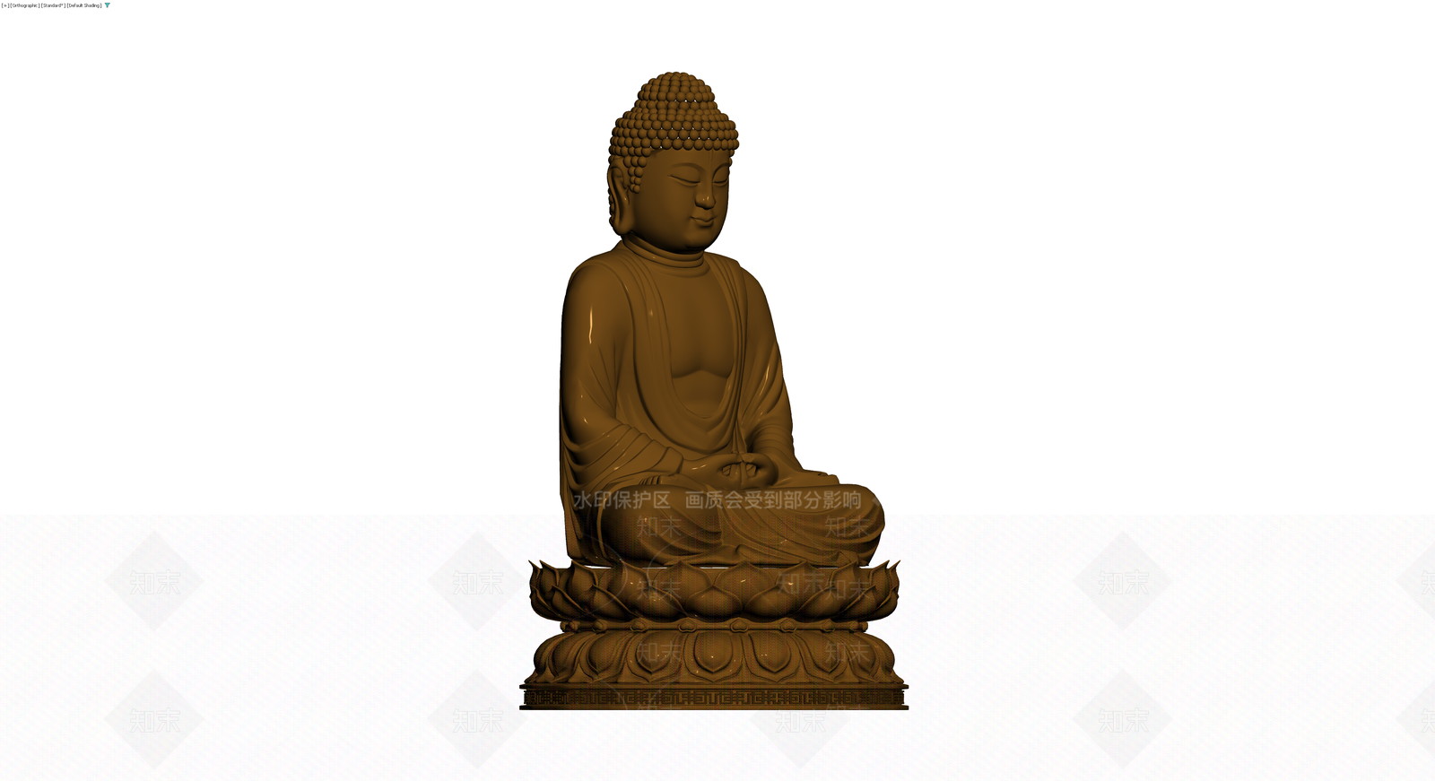 坐姿佛像雕塑灰模3D模型下载【ID:1229625363】