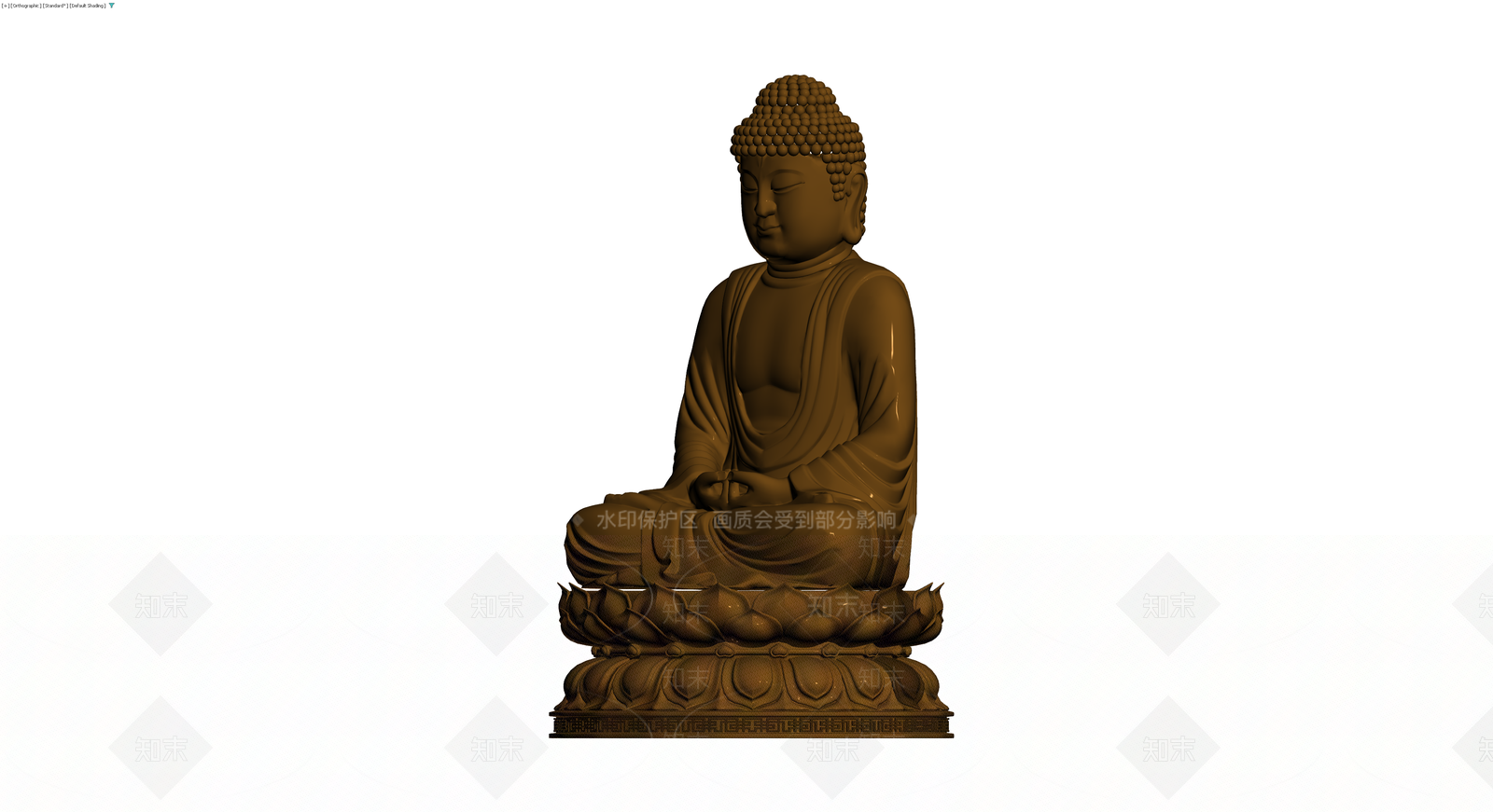 坐姿佛像雕塑灰模3D模型下载【ID:1229625363】