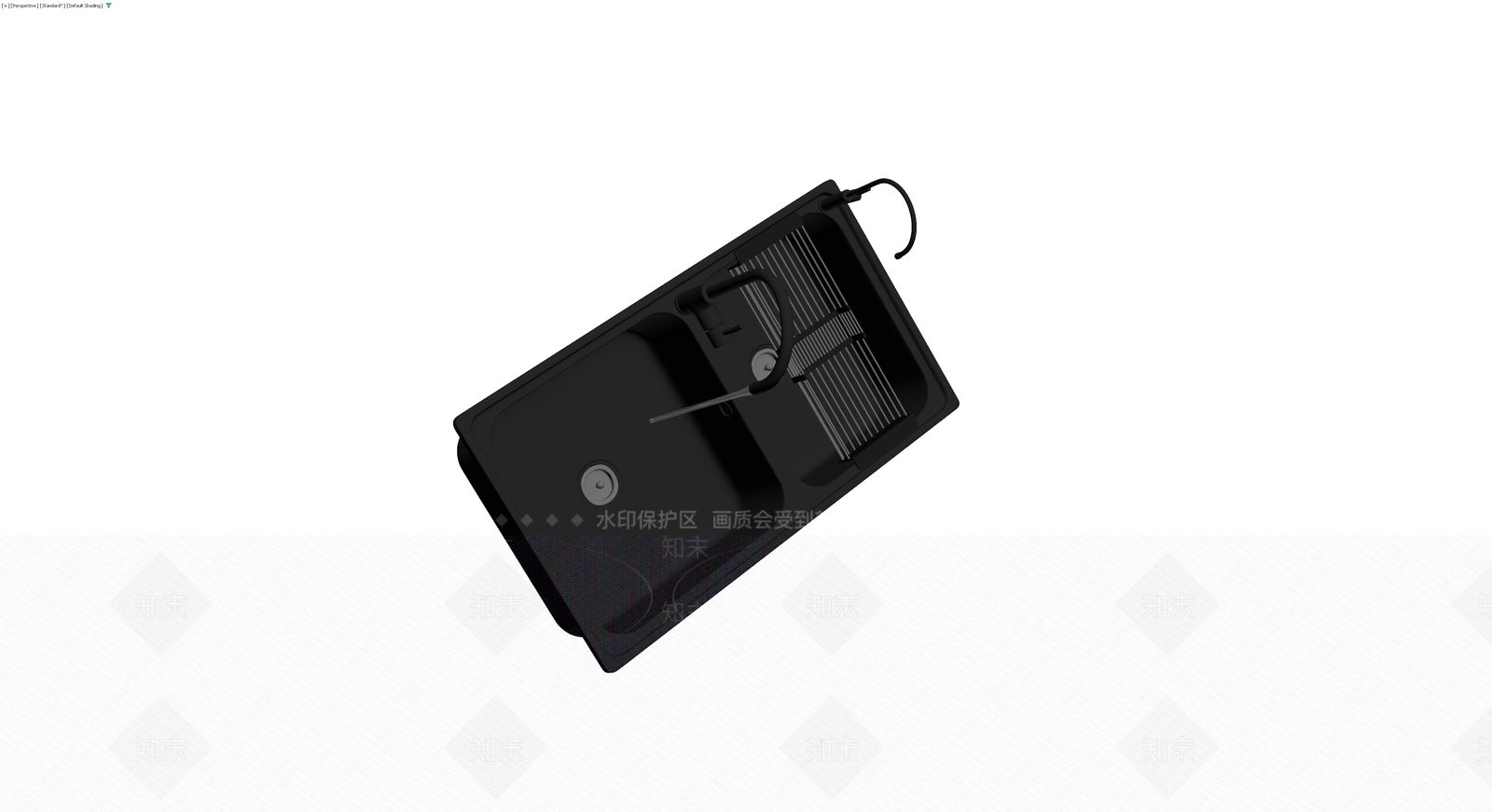 黑色双槽厨房水槽3D模型下载【ID:1230685851】