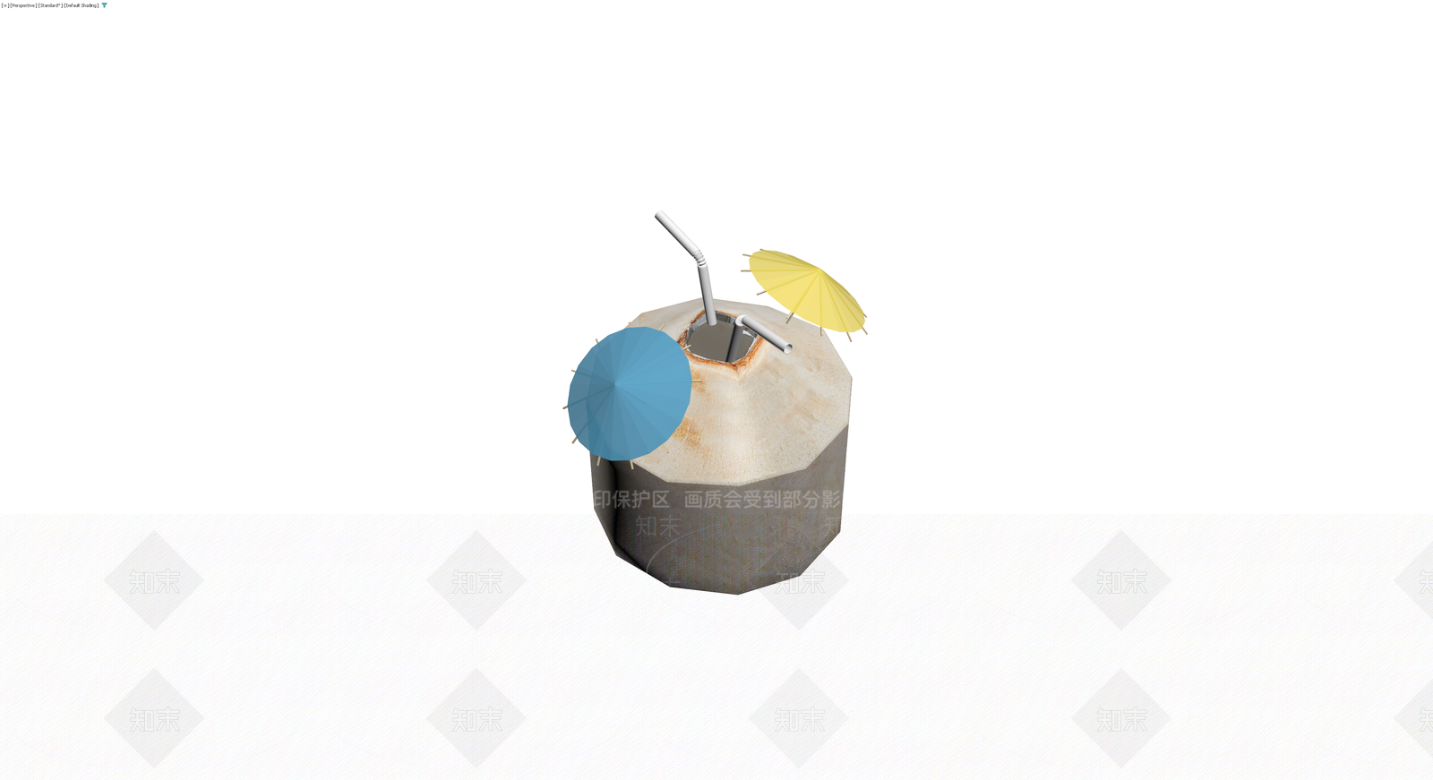 装饰椰子鸡尾酒3D模型下载【ID:1229976688】