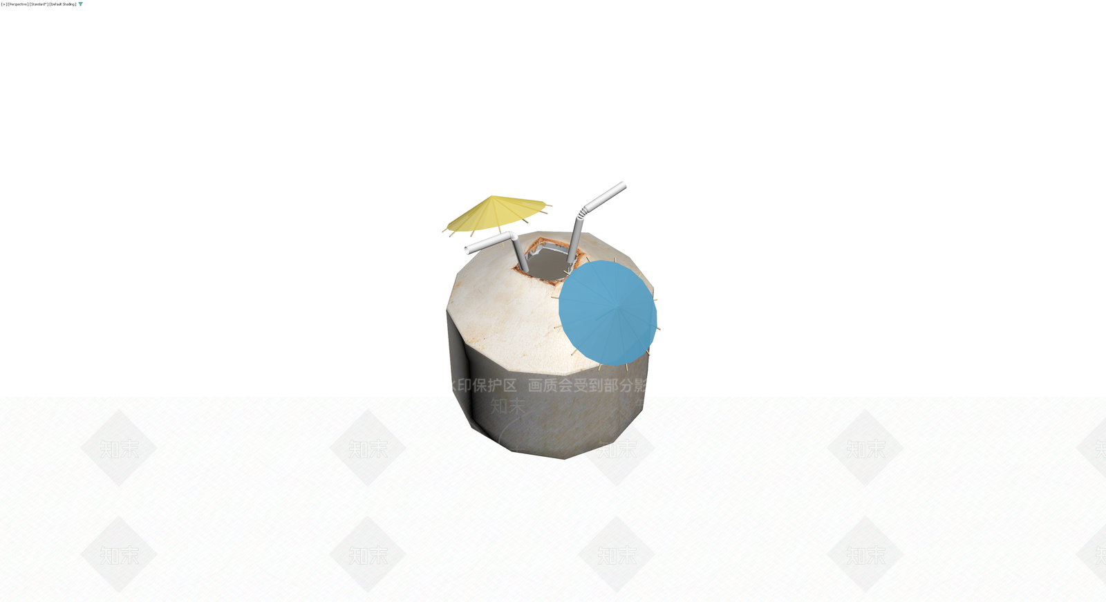 装饰椰子鸡尾酒3D模型下载【ID:1229976688】