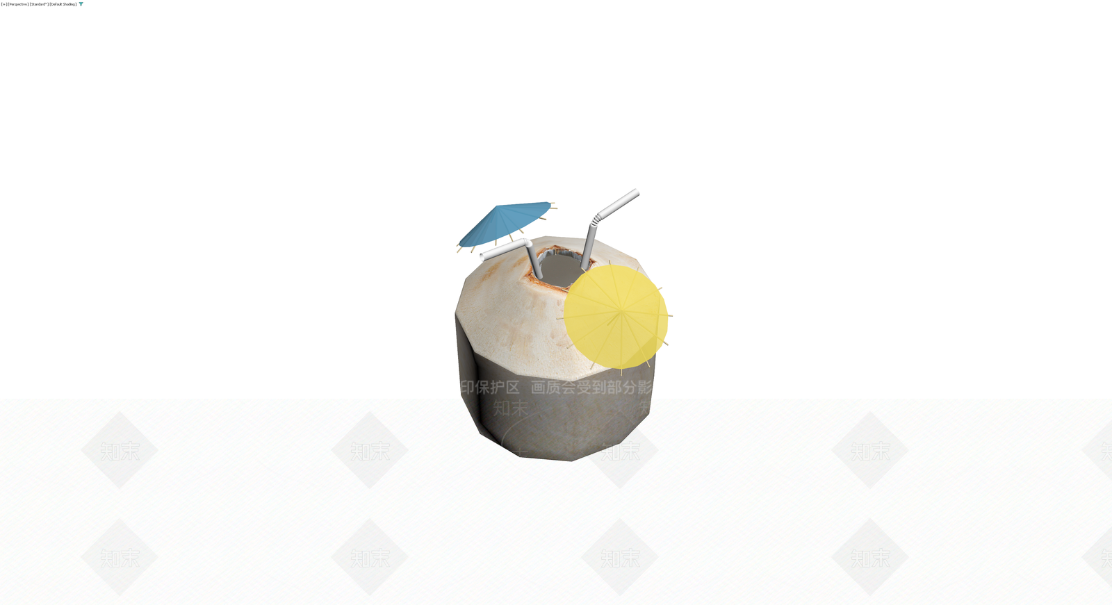 装饰椰子鸡尾酒3D模型下载【ID:1229976688】