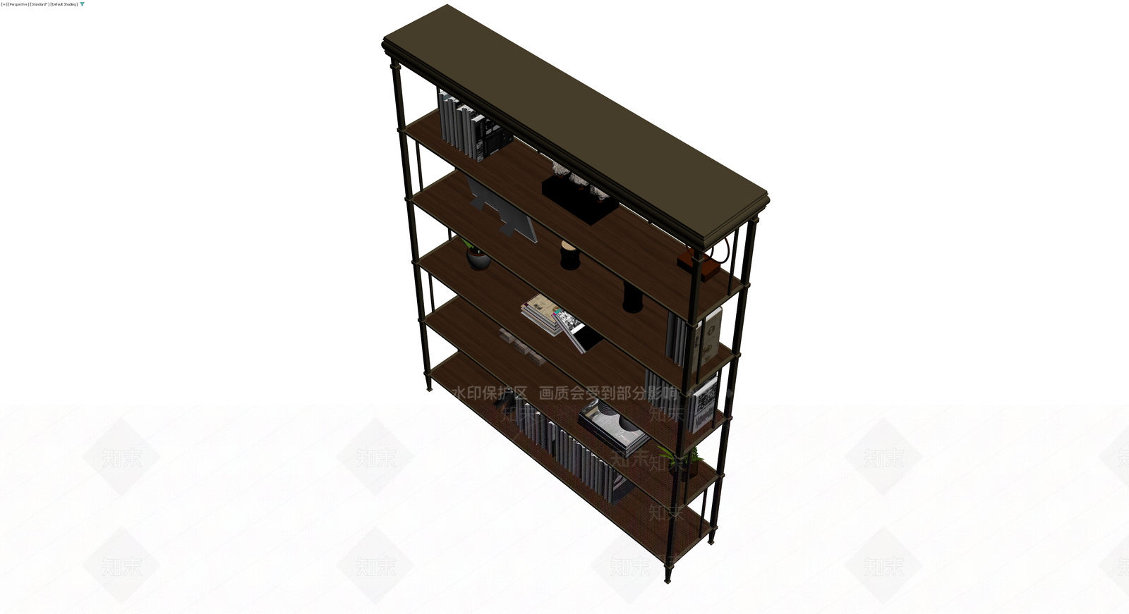 深色金属框架置物架3D模型下载【ID:1229866799】
