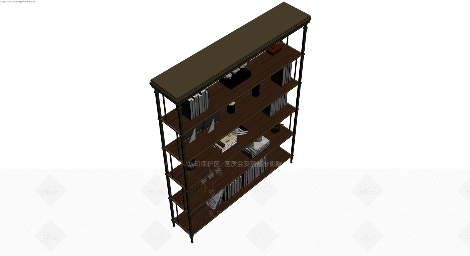 深色金属框架置物架3D模型下载【ID:1229866799】
