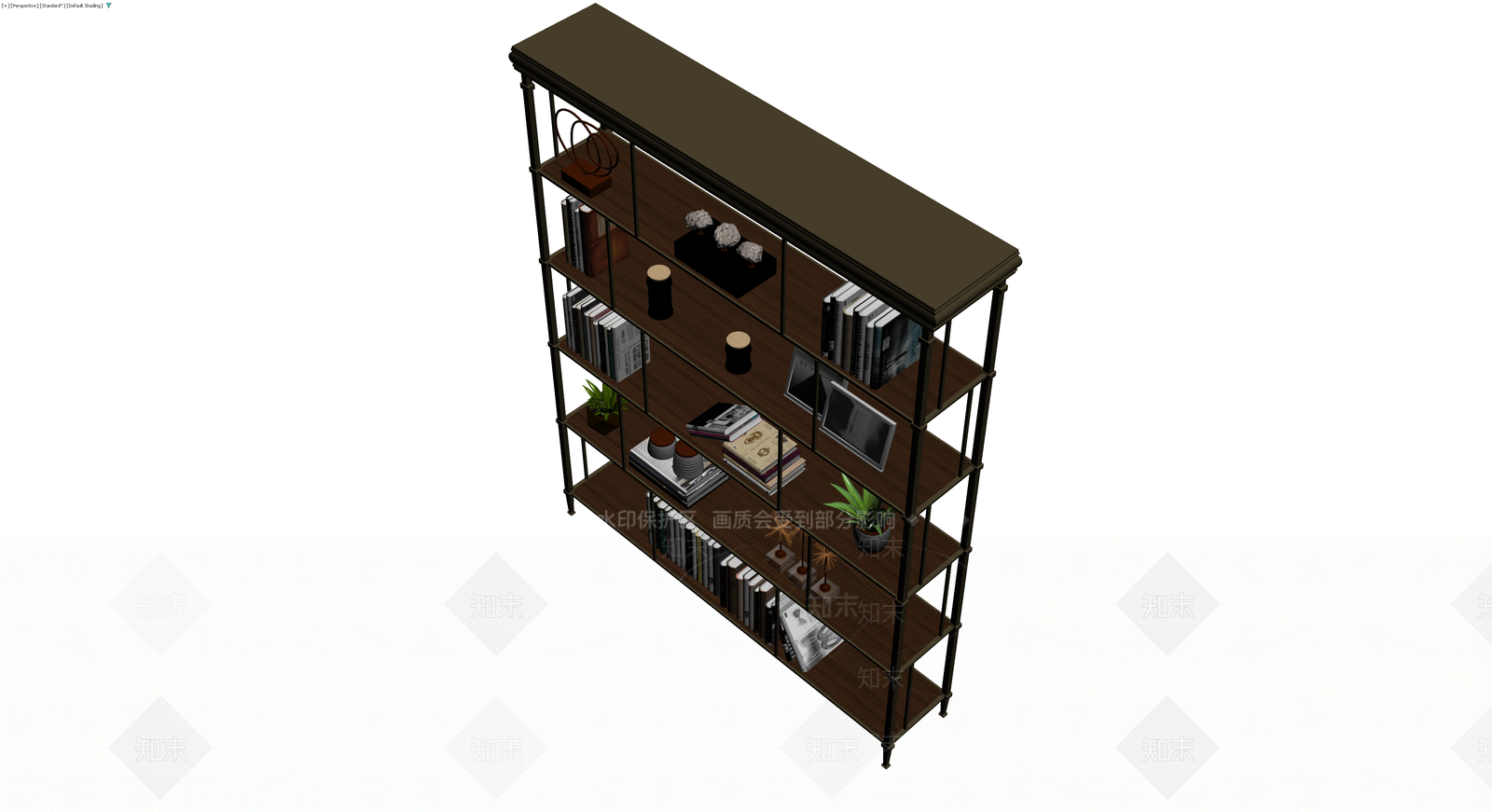 深色金属框架置物架3D模型下载【ID:1229866799】