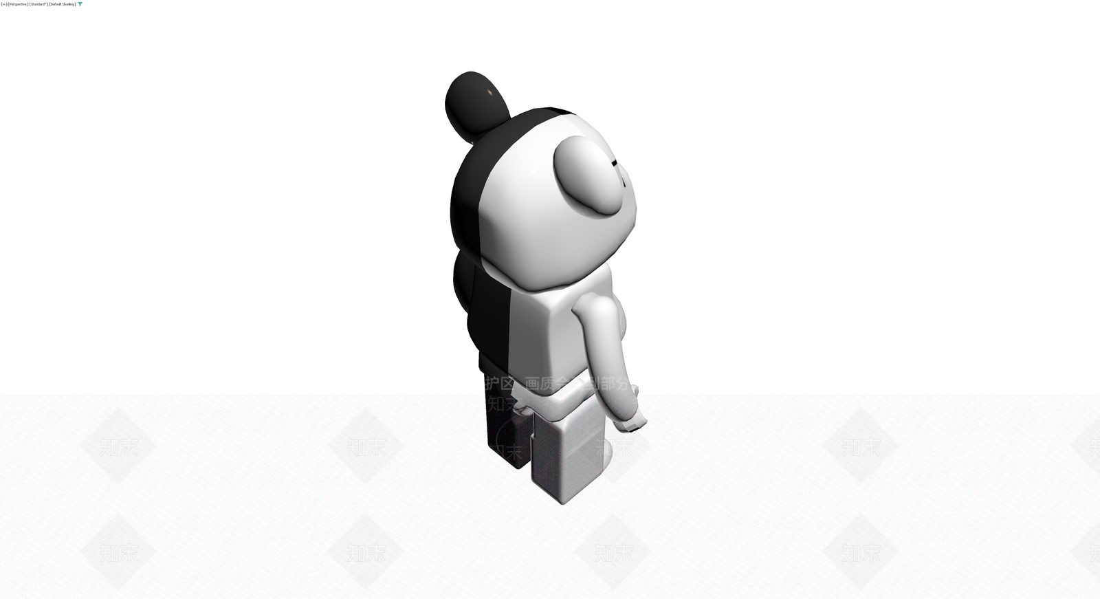 黑白熊猫造型公仔3D模型下载【ID:1230673313】