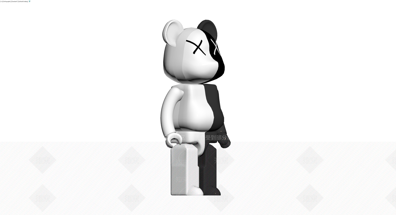 黑白熊猫造型公仔3D模型下载【ID:1230673313】