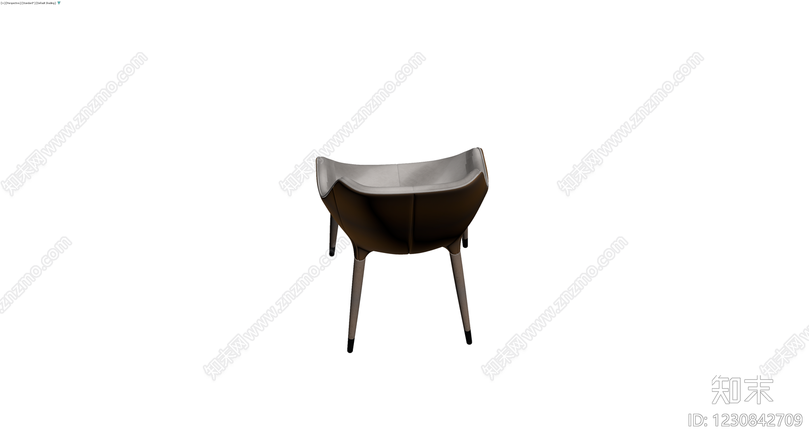 现代棕色软包餐椅3D模型下载【ID:1230842709】
