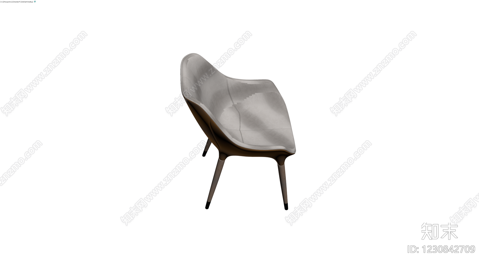 现代棕色软包餐椅3D模型下载【ID:1230842709】
