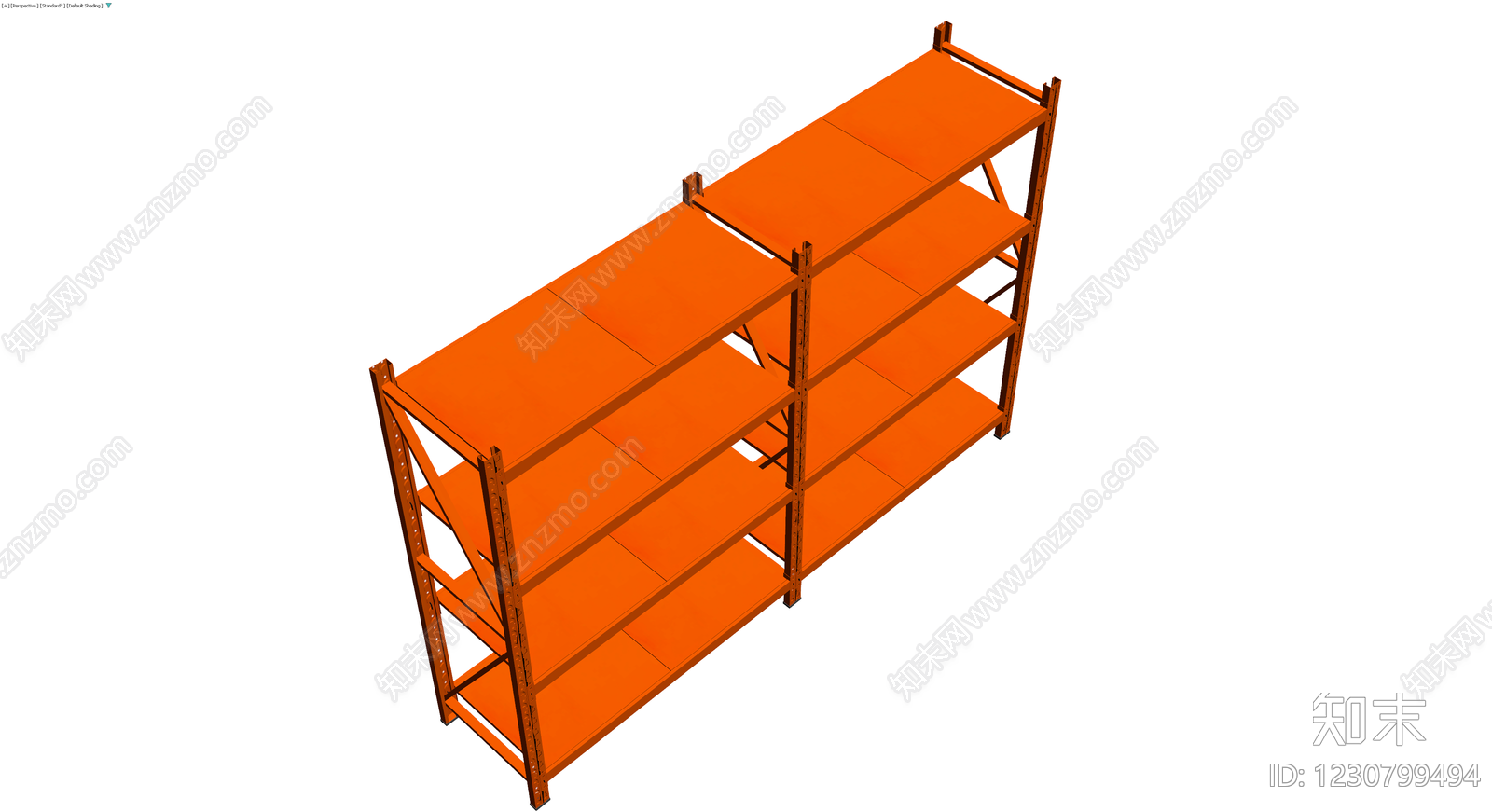橙色工业仓储货架3D模型下载【ID:1230799494】