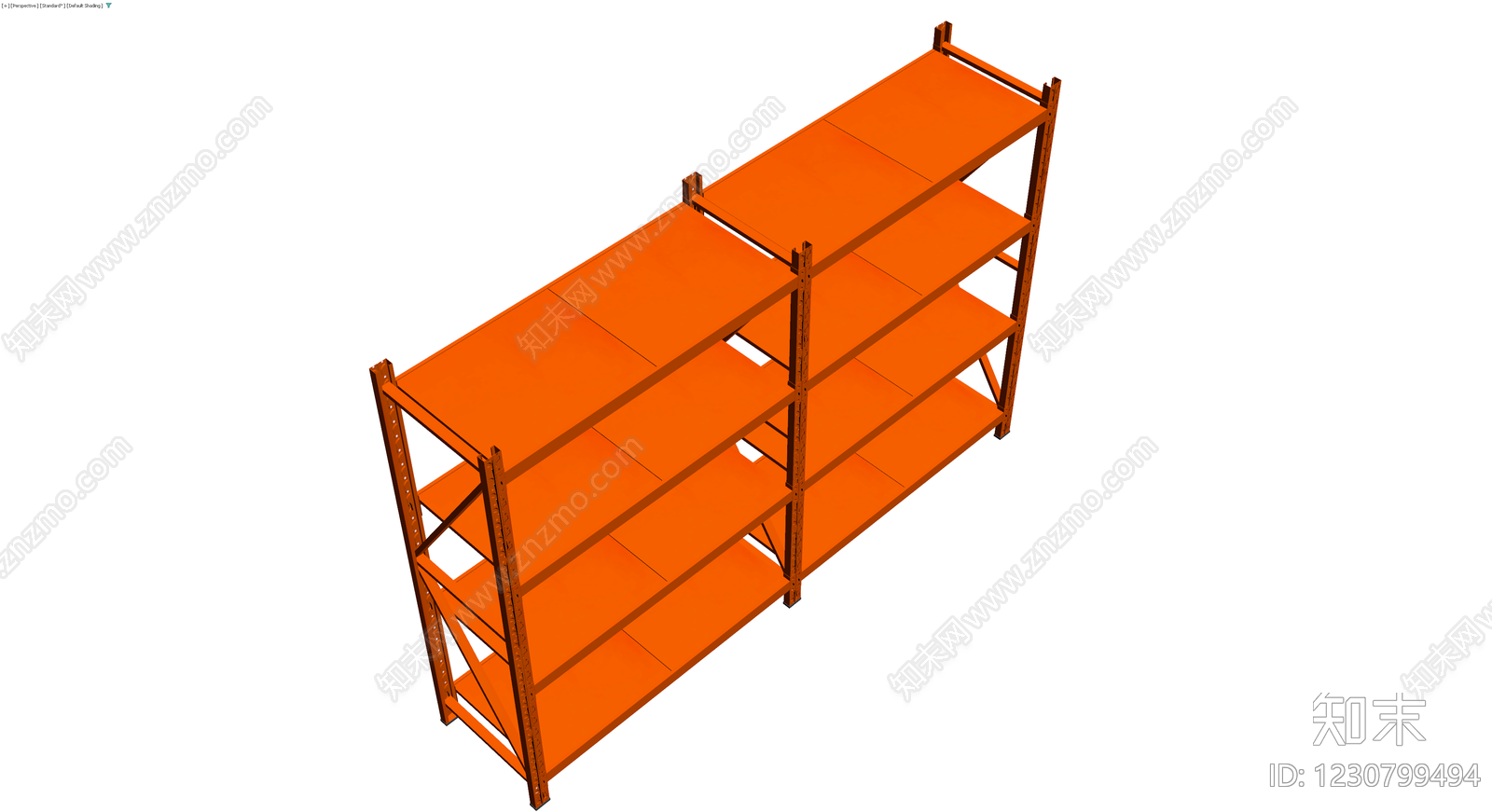橙色工业仓储货架3D模型下载【ID:1230799494】