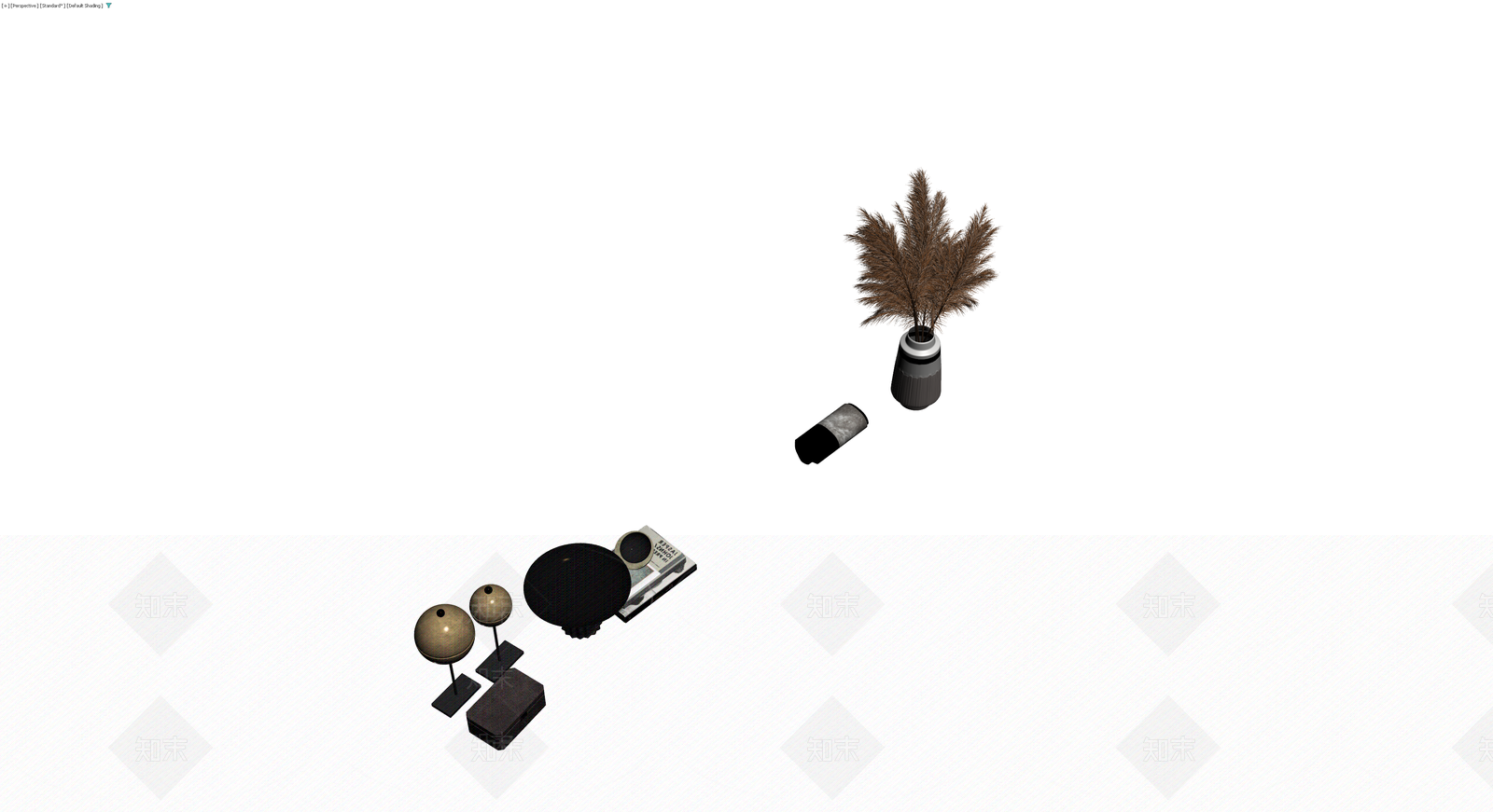 组合装饰摆件（含花瓶与器皿）3D模型下载【ID:1230152603】