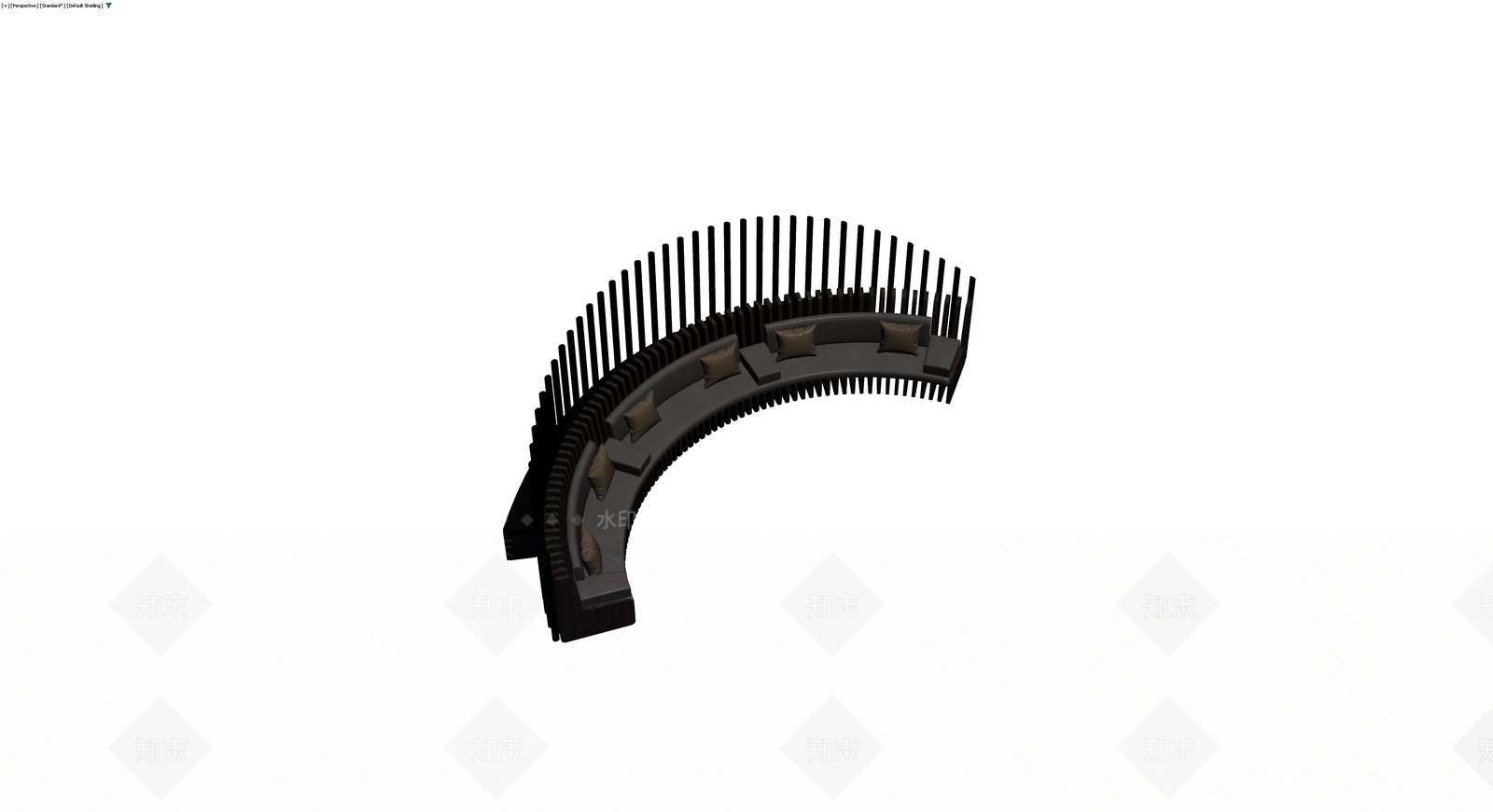 弧形隔断书架组合3D模型下载【ID:1230597394】