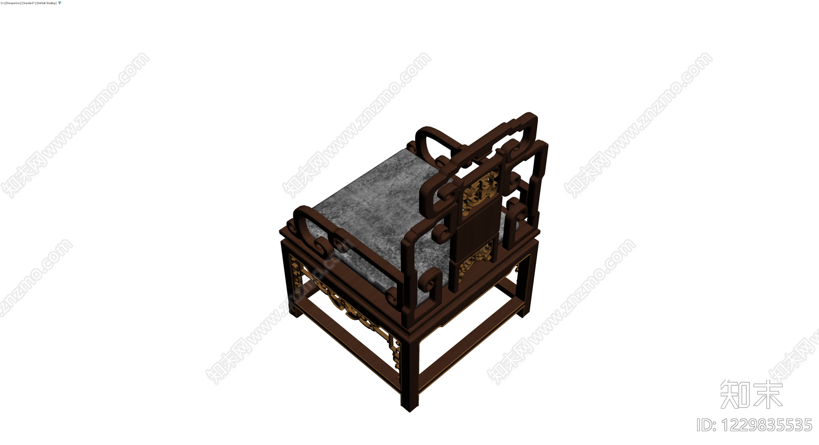 中式雕花太师椅3D模型下载【ID:1229835535】