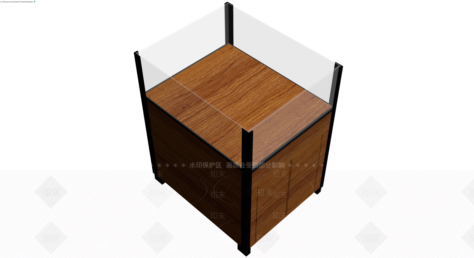 木纹边框玻璃展示柜3D模型下载【ID:1229876054】